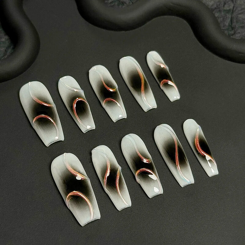 Eclipse Glow Nails - Futuristic Gradient Press-On Nails