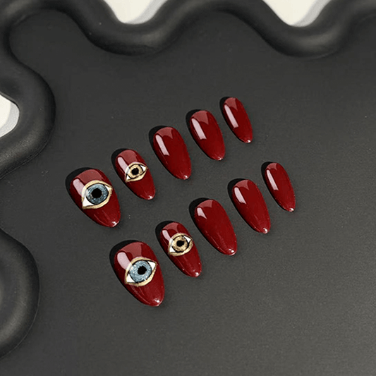 Crimson Eye Shadow Press-on Nails