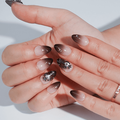 Smoky Ombre Cross Press-on Nails